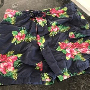 J Crew Tropical Floral Swim Trunks